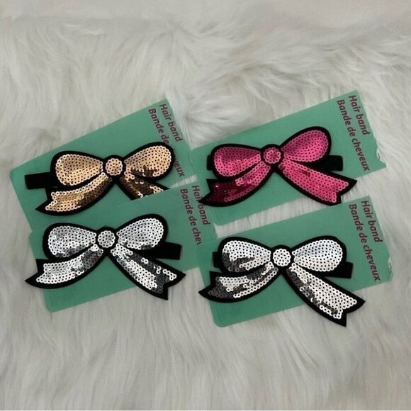 Bundle of 4 Sequins Bow Headbands NWT - Picture 1 of 3